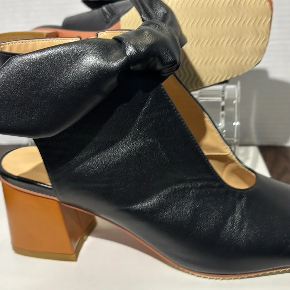 Moommo Elegant Black Women's Peep-Toe Heels